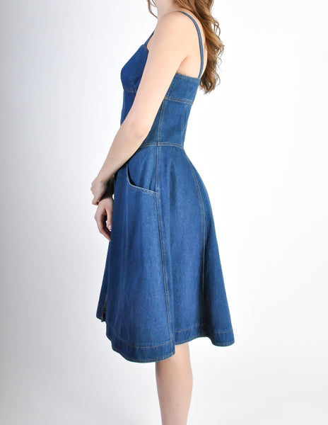 Fendi Vintage Blue Denim Jean Dress - Amarcord Vintage Fashion
 - 4
