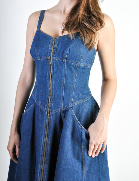 Fendi Vintage Blue Denim Jean Dress - Amarcord Vintage Fashion
 - 7