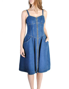 Fendi Vintage Blue Denim Jean Dress - Amarcord Vintage Fashion
 - 1
