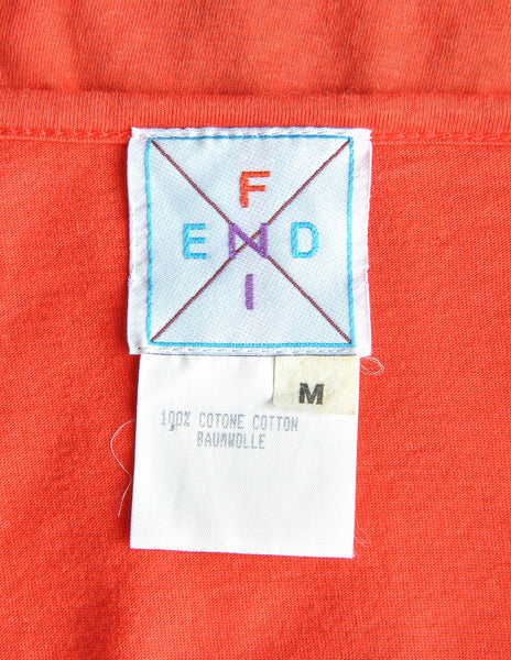 Fendi Vintage Red Geometric Print Crop Top - Amarcord Vintage Fashion
 - 9
