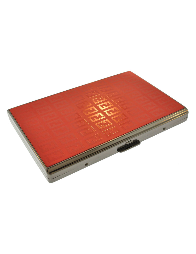 fendi cigarette case Zucchino Canvas x Leather Authentic Used D2552 Fendi Vintage Red Monogram Logo