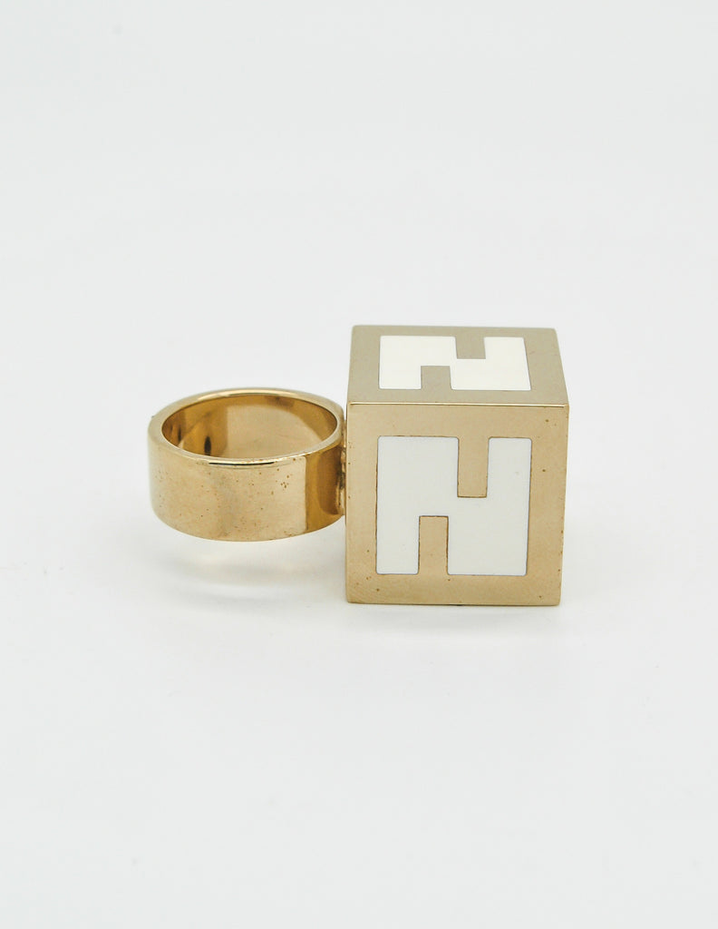 Fendi Vintage Logo Cube Ring Amarcord Vintage Fashion