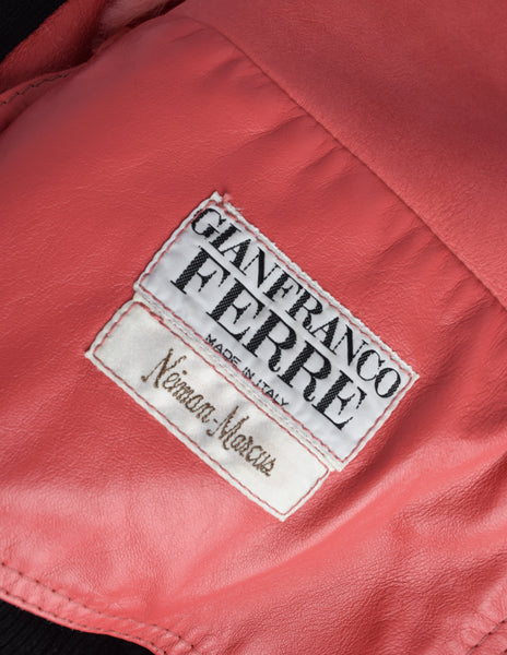 Gianfranco Ferre Vintage 1980s Pink Shearling Cardigan Coat