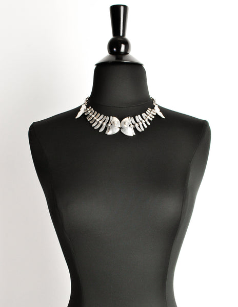 Mexican Vintage Sterling Silver Fish Bone Necklace - Amarcord Vintage Fashion
 - 3