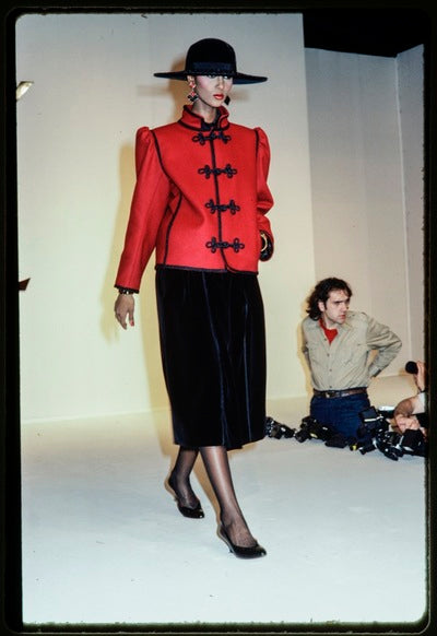 Yves Saint Laurent Vintage AW 1982 Black Wool Russian-Inspired
