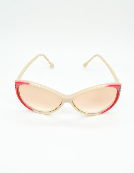 Gucci Vintage Cream and Red Sunglasses