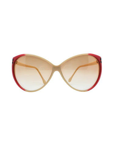 Gucci Vintage Cream and Red Sunglasses - Amarcord Vintage Fashion
 - 1