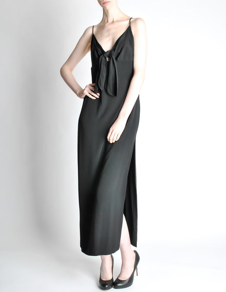 Galanos Vintage Black Knot Bust Dress - Amarcord Vintage Fashion
 - 4
