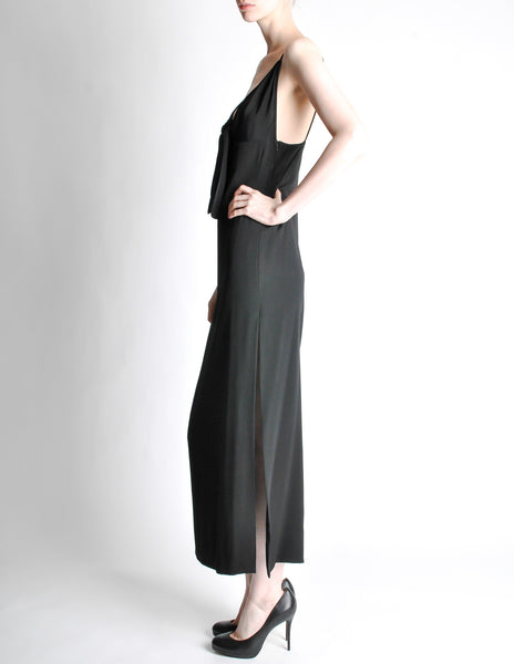 Galanos Vintage Black Knot Bust Dress - Amarcord Vintage Fashion
 - 5