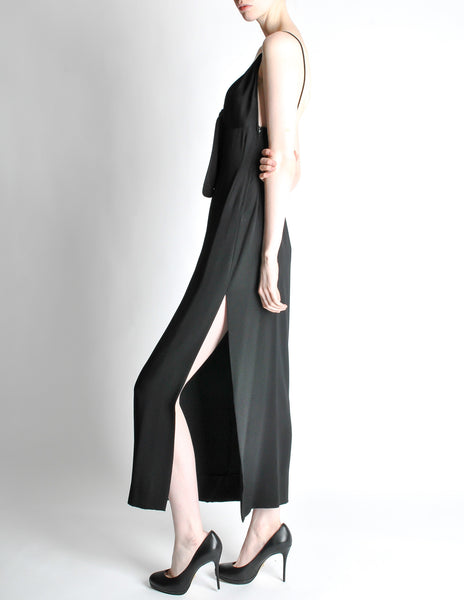 Galanos Vintage Black Knot Bust Dress - Amarcord Vintage Fashion
 - 6