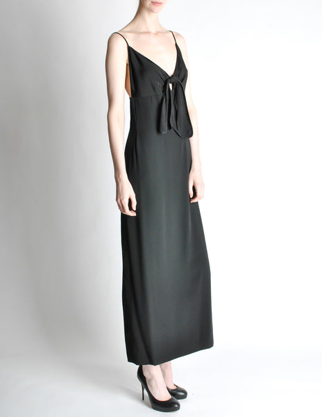 Galanos Vintage Black Knot Bust Dress - Amarcord Vintage Fashion
 - 8
