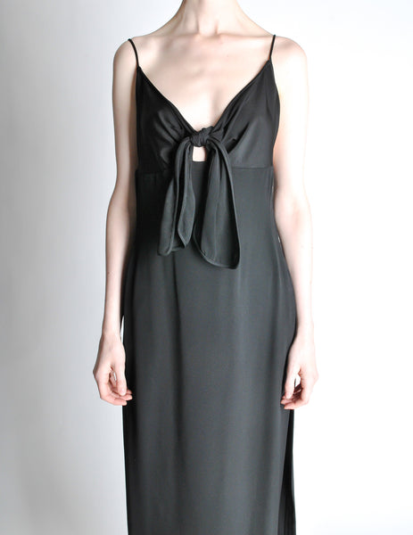 Galanos Vintage Black Knot Bust Dress - Amarcord Vintage Fashion
 - 7