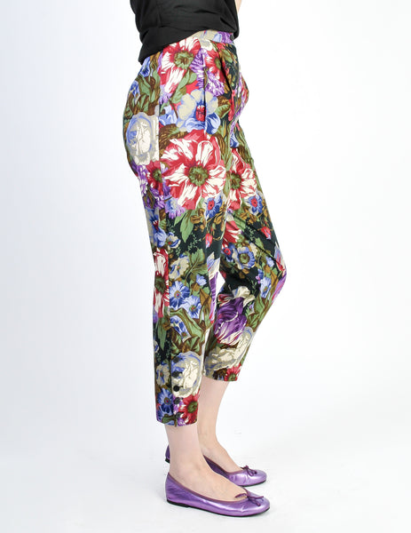 Genny Vintage Cotton Floral High Waist Pants - Amarcord Vintage Fashion
 - 5