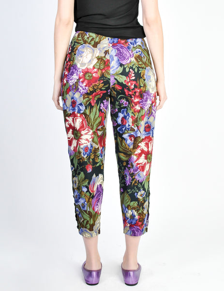 Genny Vintage Cotton Floral High Waist Pants - Amarcord Vintage Fashion
 - 6