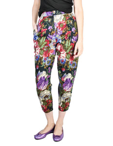 Genny Vintage Cotton Floral High Waist Pants - Amarcord Vintage Fashion
 - 1