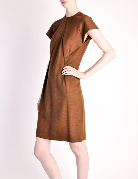 Geoffrey Beene Vintage Brown Wool Dress - Amarcord Vintage Fashion
 - 3