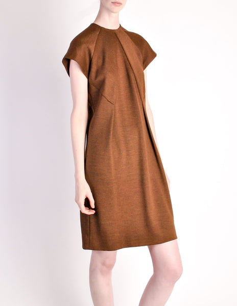 Geoffrey Beene Vintage Brown Wool Dress - Amarcord Vintage Fashion
 - 2