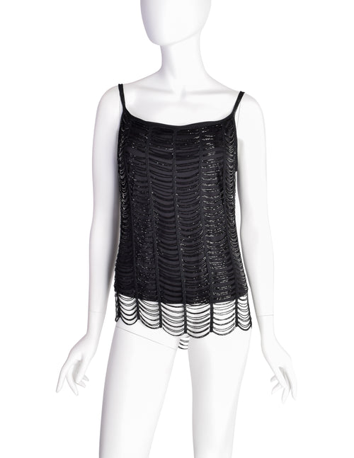 【Gajess】Glitter Camisole Women's Sparkly Sequin Jacket Tops Vintage 70s Disco Club