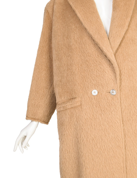 Gianni Versace Vintage 1980s Camel Color Alpaca Wool Coat