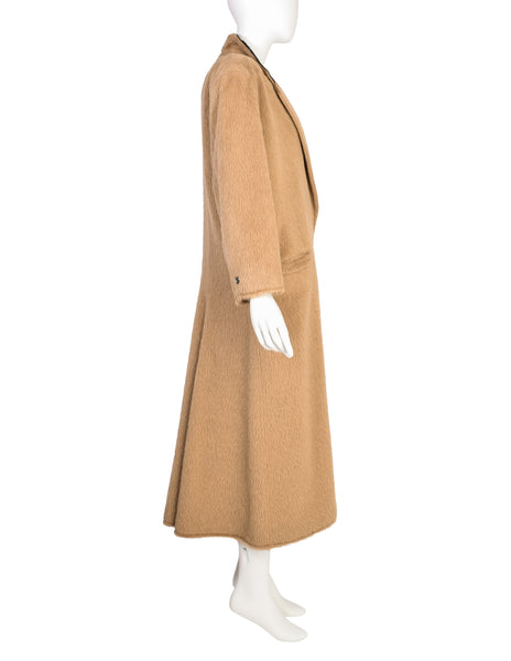 Gianni Versace Vintage 1980s Camel Color Alpaca Wool Coat