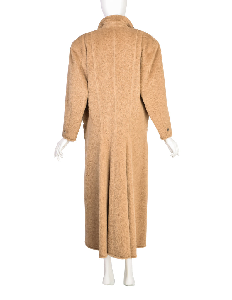 Gianni Versace Vintage 1980s Camel Color Alpaca Wool Coat