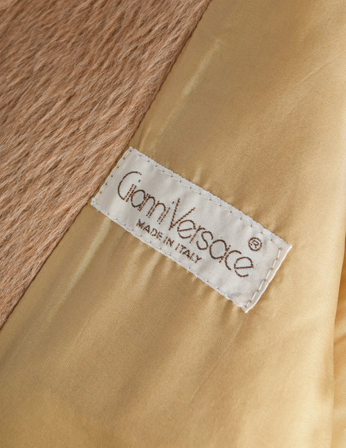 Gianni Versace Vintage 1980s Camel Color Alpaca Wool Coat