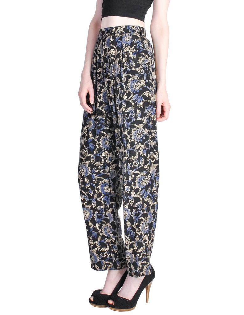 Armani Vintage Black Silk Floral High Waist Pants – Amarcord