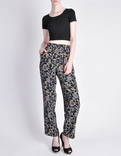 Armani Vintage Black Silk Floral High Waist Pants – Amarcord Vintage Fashion