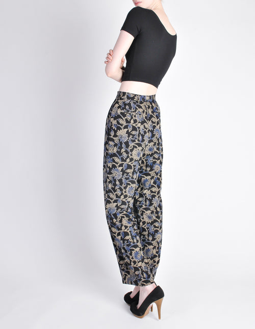 Armani Vintage Black Silk Floral High Waist Pants – Amarcord