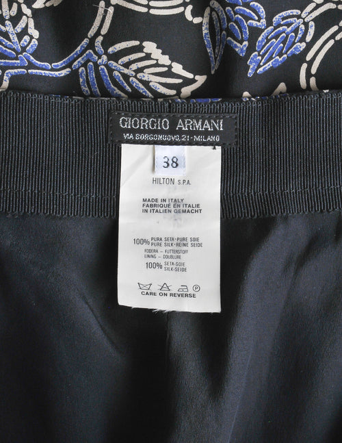 Armani Vintage Black Silk Floral High – Amarcord Vintage Fashion