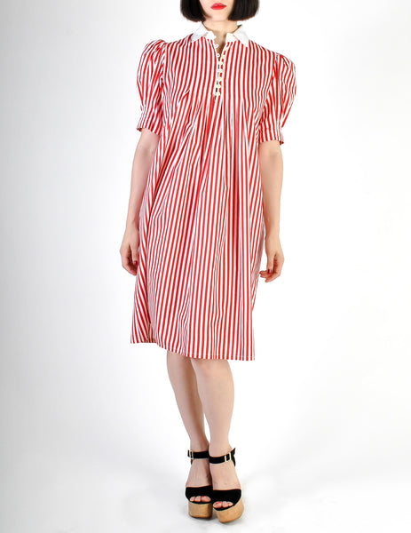 Giorgio Sant'Angelo Vintage Red & White Striped Dress