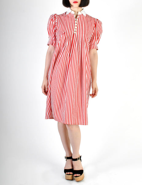 Giorgio Sant'Angelo Vintage Red & White Striped Dress - Amarcord Vintage Fashion
 - 5