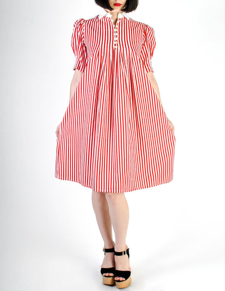 Giorgio Sant'Angelo Vintage Red & White Striped Dress