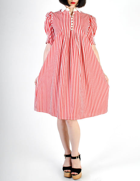 Giorgio Sant'Angelo Vintage Red & White Striped Dress - Amarcord Vintage Fashion
 - 3