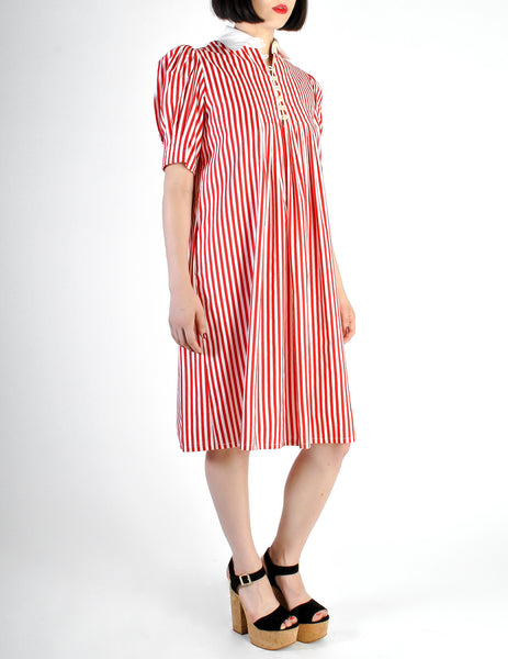Giorgio Sant'Angelo Vintage Red & White Striped Dress