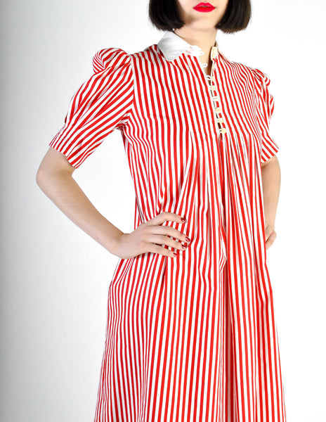 Giorgio Sant'Angelo Vintage Red & White Striped Dress