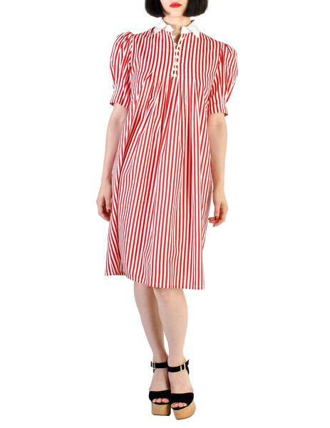 Giorgio Sant'Angelo Vintage Red & White Striped Dress - Amarcord Vintage Fashion
 - 1