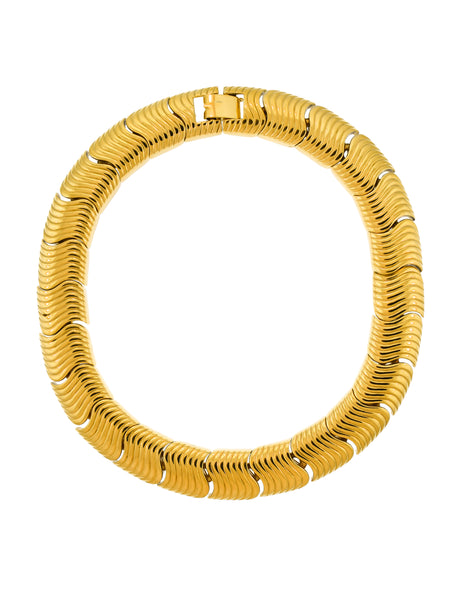 Givenchy Vintage Gold Wave Link Choker Necklace