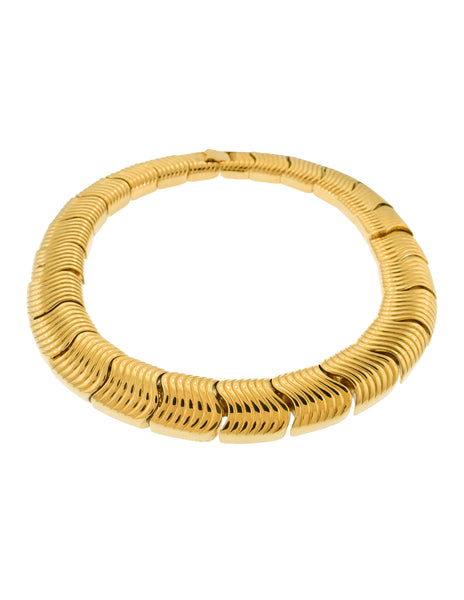 Givenchy Vintage Gold Wave Link Choker Necklace