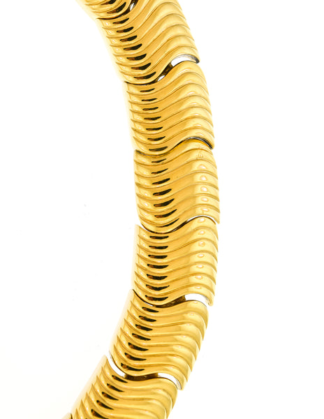 Givenchy Vintage Gold Wave Link Choker Necklace