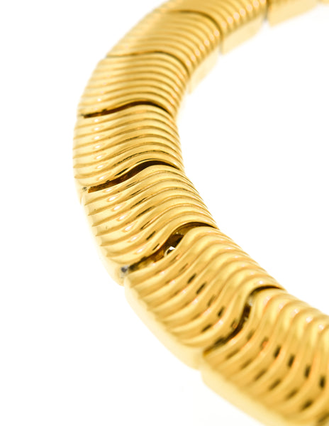 Givenchy Vintage Gold Wave Link Choker Necklace
