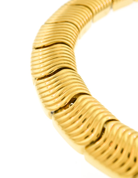 Givenchy Vintage Gold Wave Link Choker Necklace