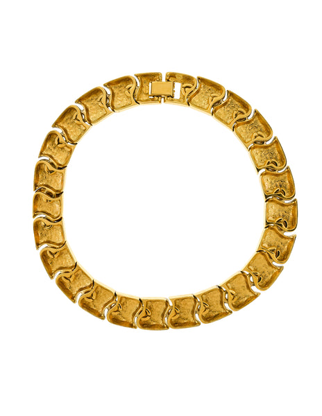 Givenchy Vintage Gold Wave Link Choker Necklace