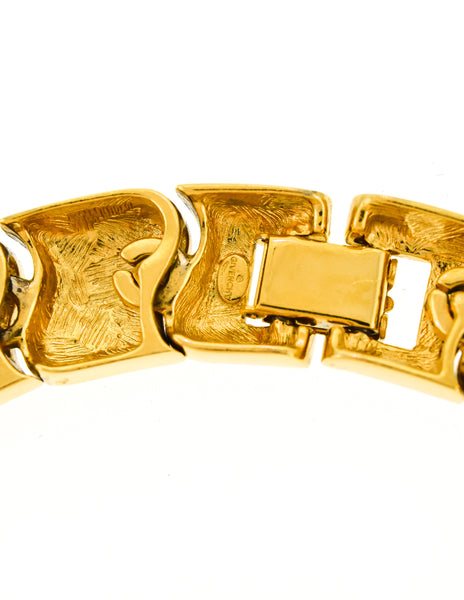 Givenchy Vintage Gold Wave Link Choker Necklace