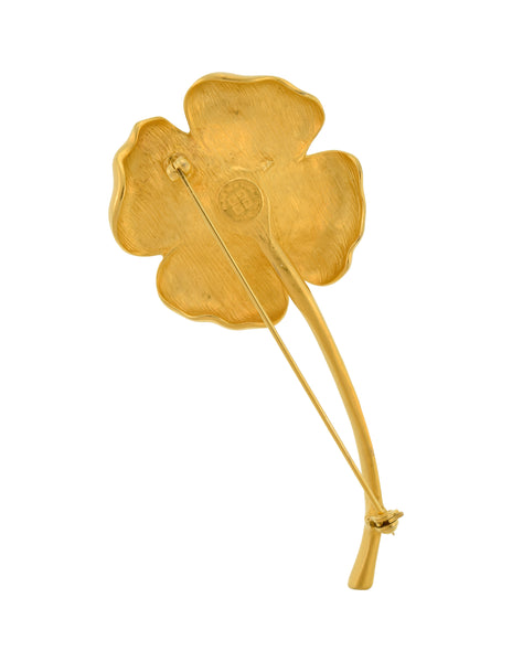 Givenchy Vintage Large Gold Flower Brooch Pin