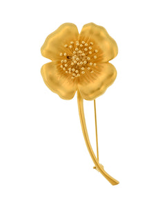 Givenchy Vintage Large Gold Flower Brooch Pin