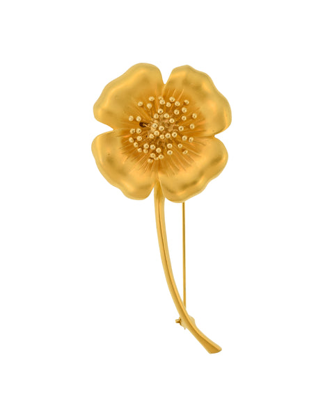 Givenchy Vintage Large Gold Flower Brooch Pin