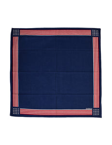 Givenchy Vintage Red White and Blue Stars and Stripes Americana Cotton Bandana Scarf