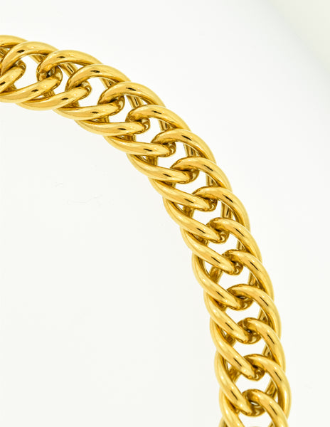 Givenchy Vintage Oval Rhinestone Gold Chain Collar Necklace