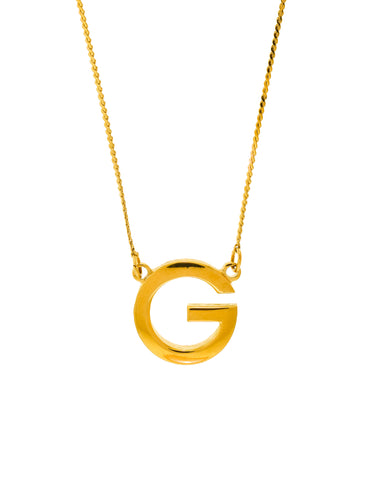 Givenchy Vintage Gold Rounded Letter G Logo Charm Necklace